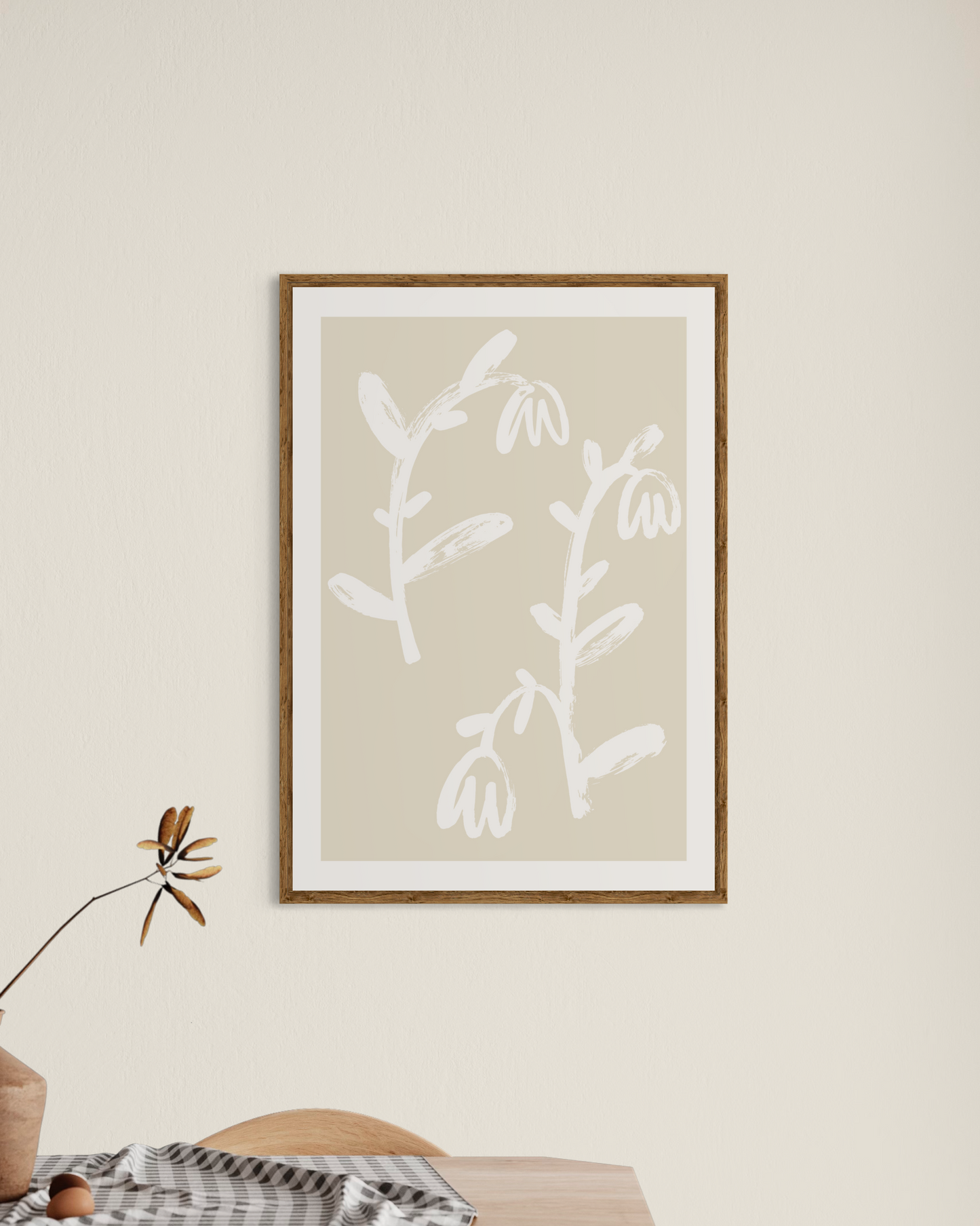 Abstract White Flower Poster