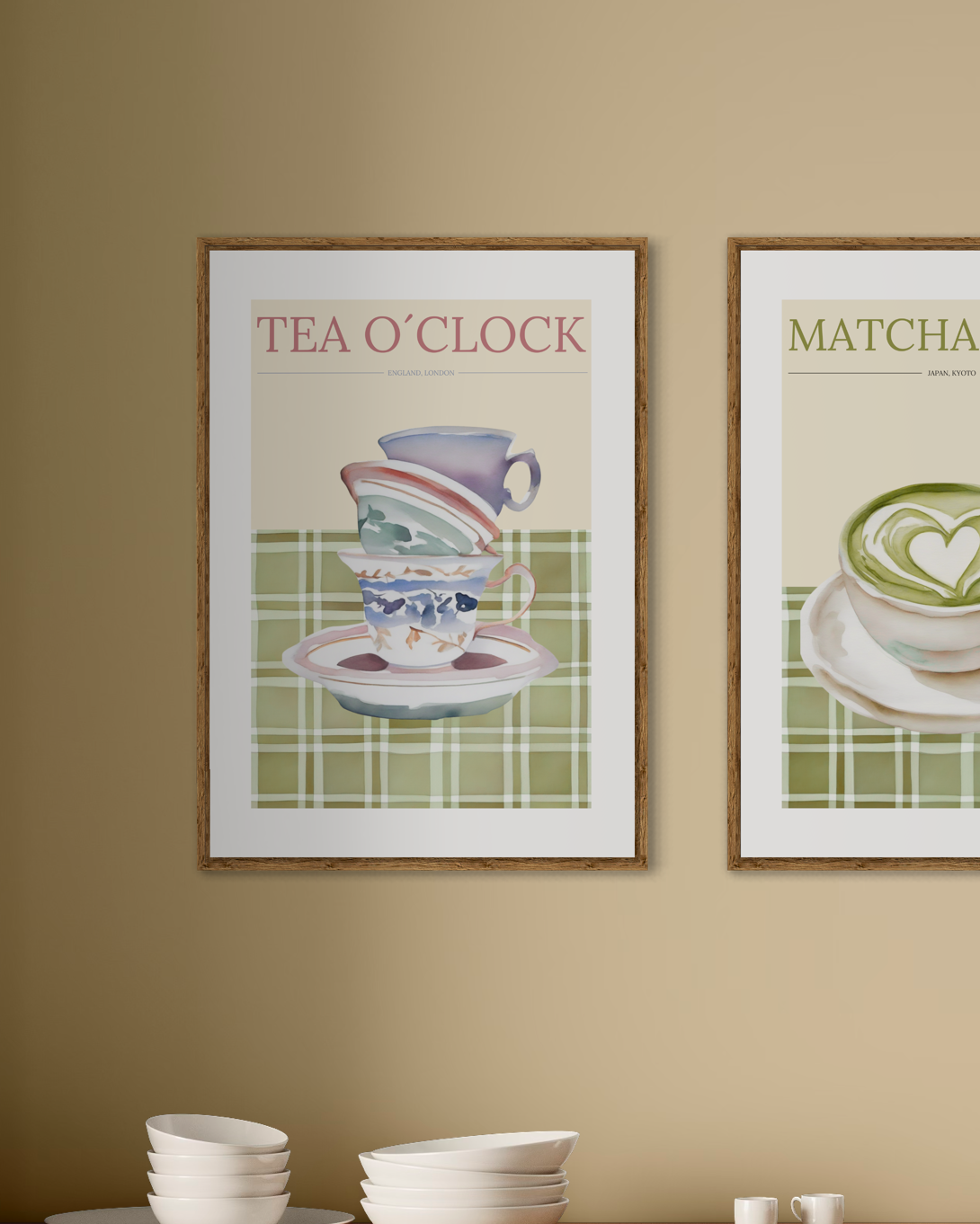 Retro Teacups Poster