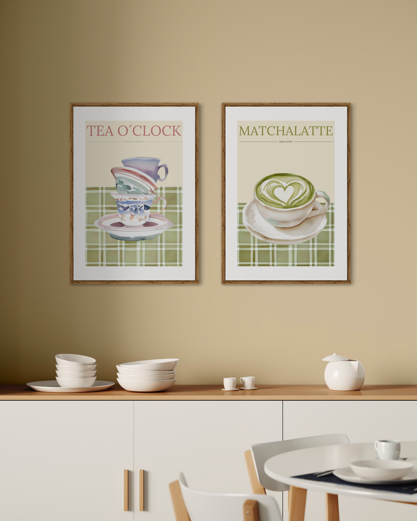 Retro Matcha Latte Poster