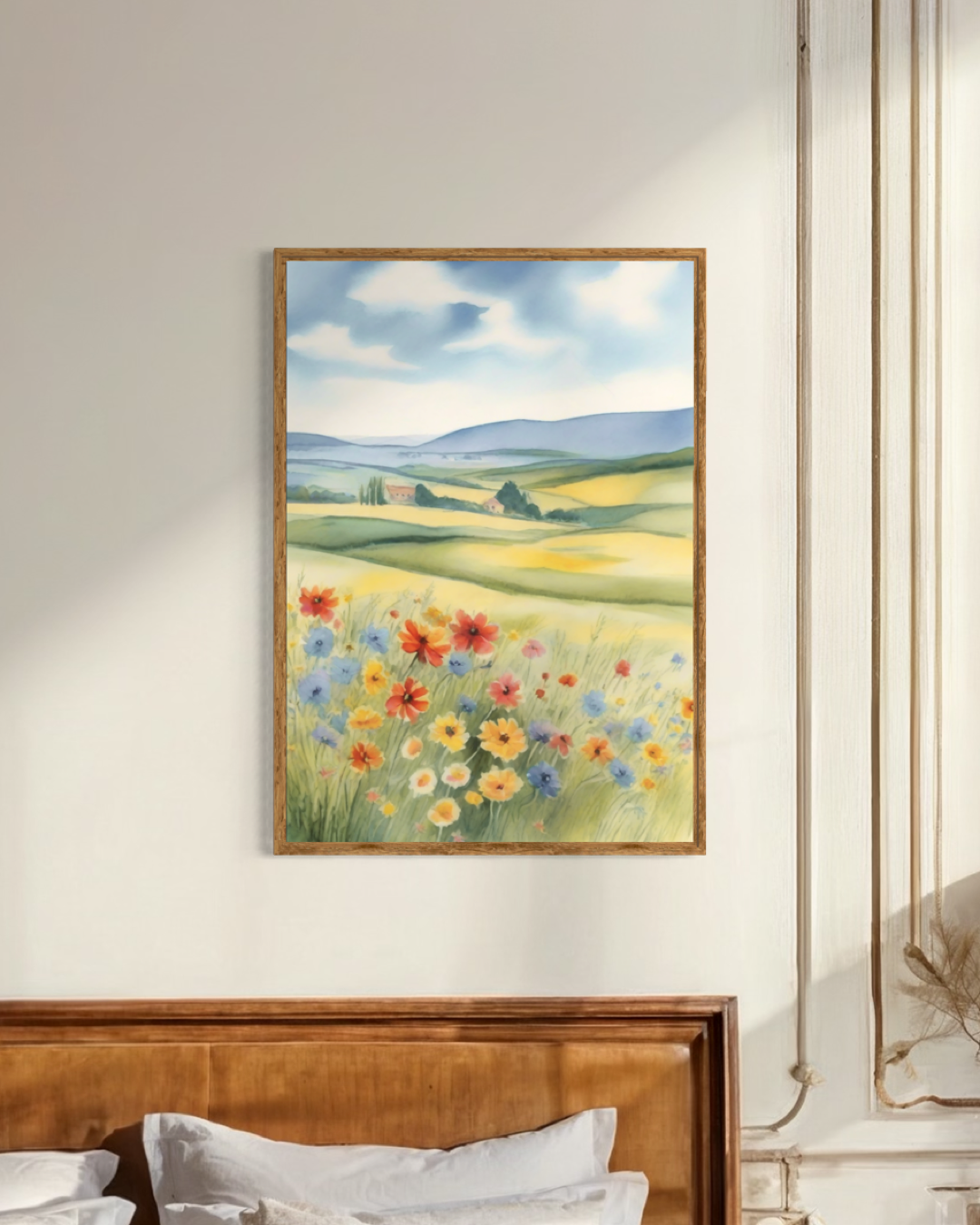 Beautiful Landscape With Flower Poster