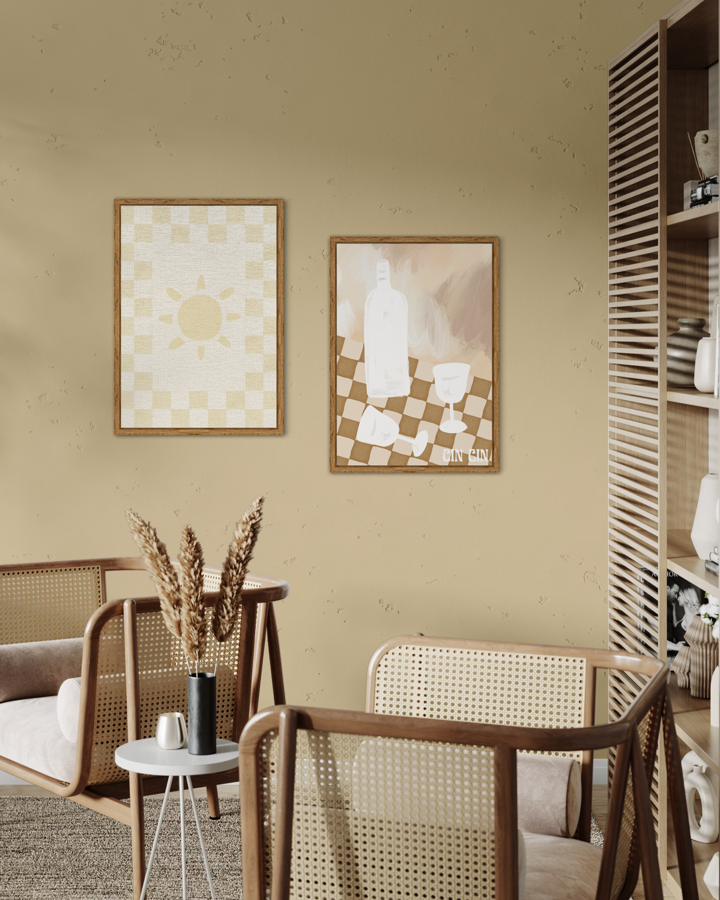Retro Textile Structured Sun Poster