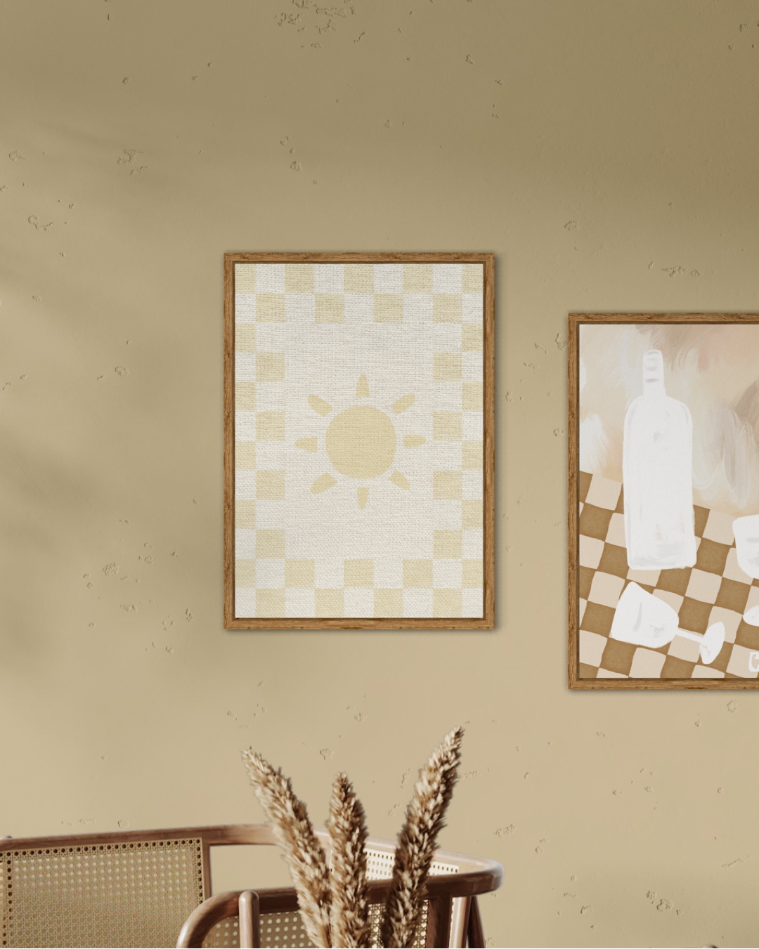 Retro Textile Structured Sun Poster