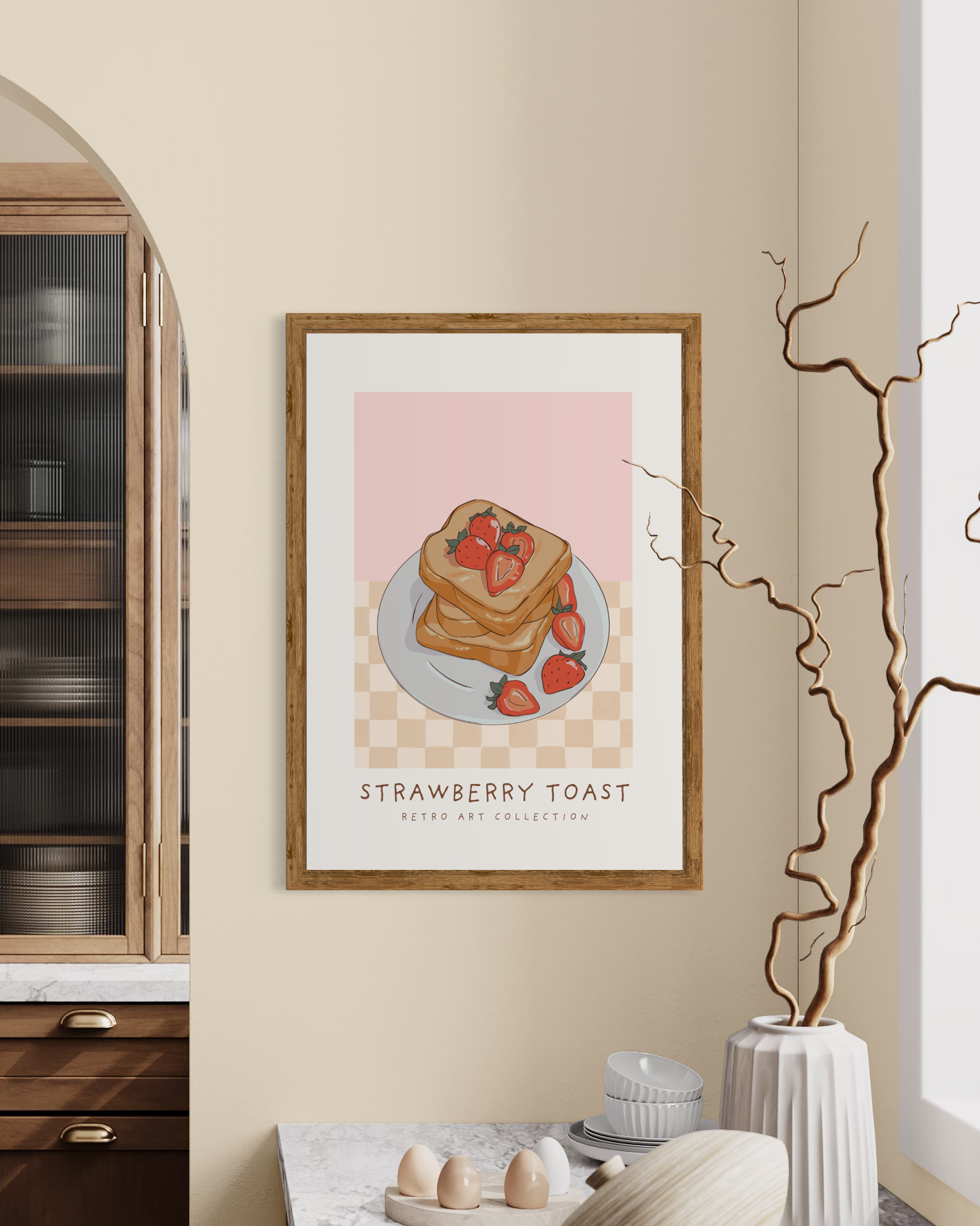 Retro Strawberry Toast Poster