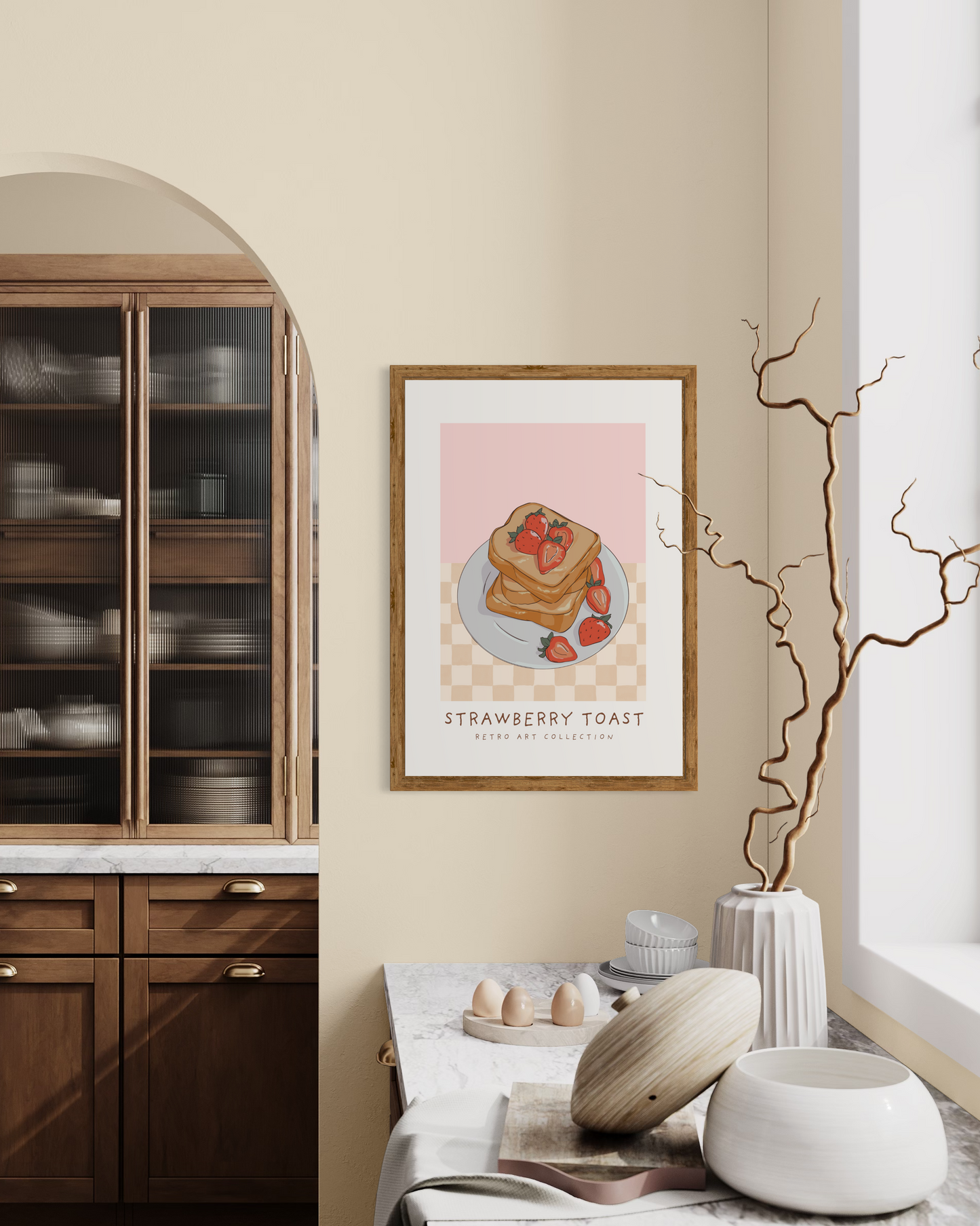 Retro Strawberry Toast Poster