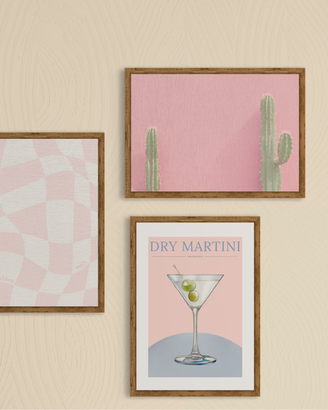 Colorful Textile Structured Cactus Poster