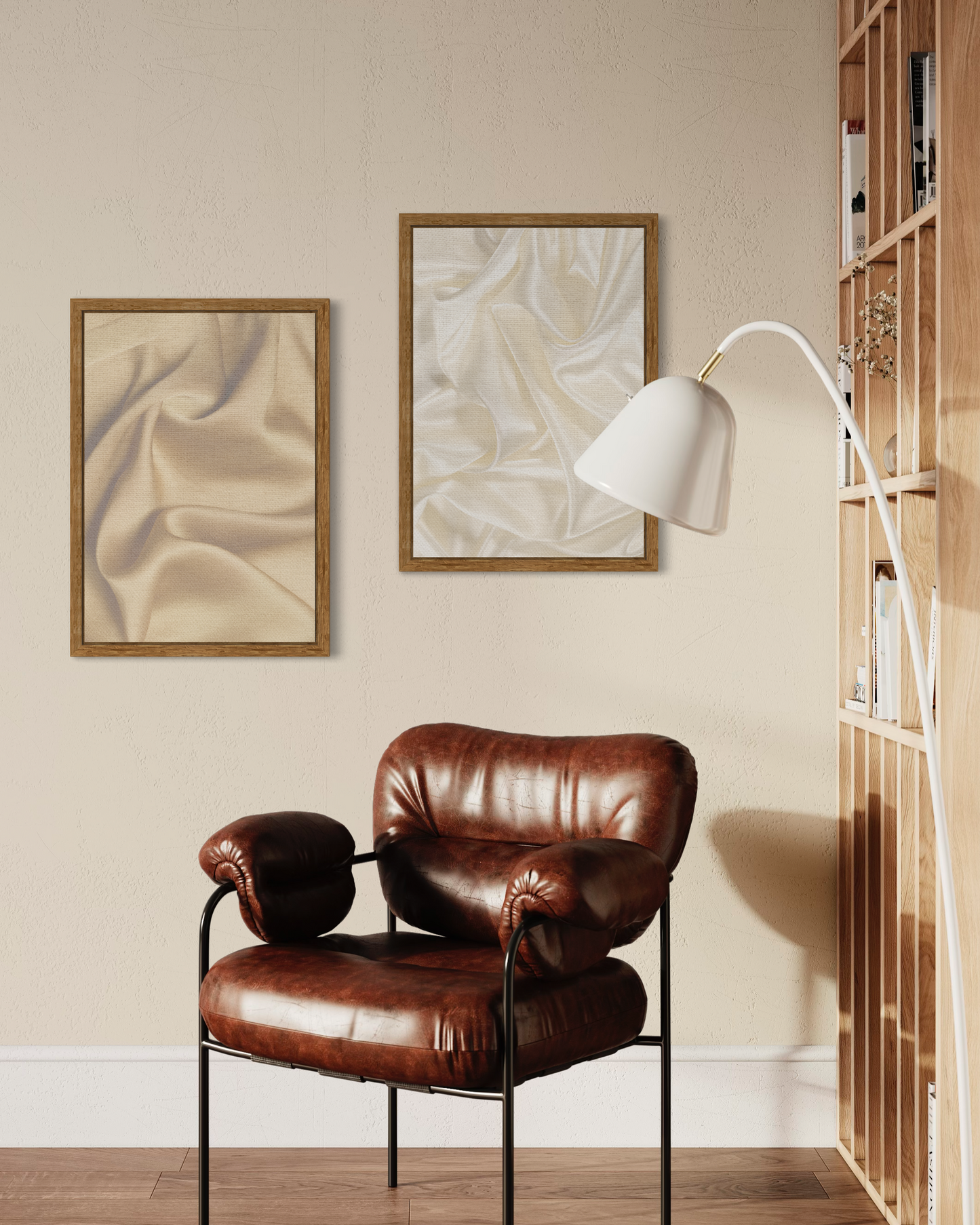 Beige Textile Textured Poster