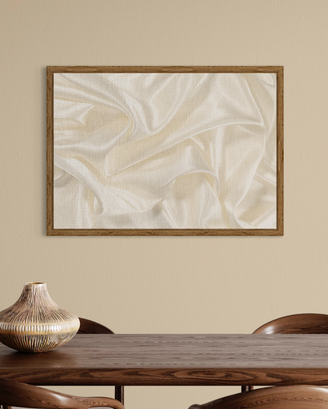 Cream White Textile Textured Poster