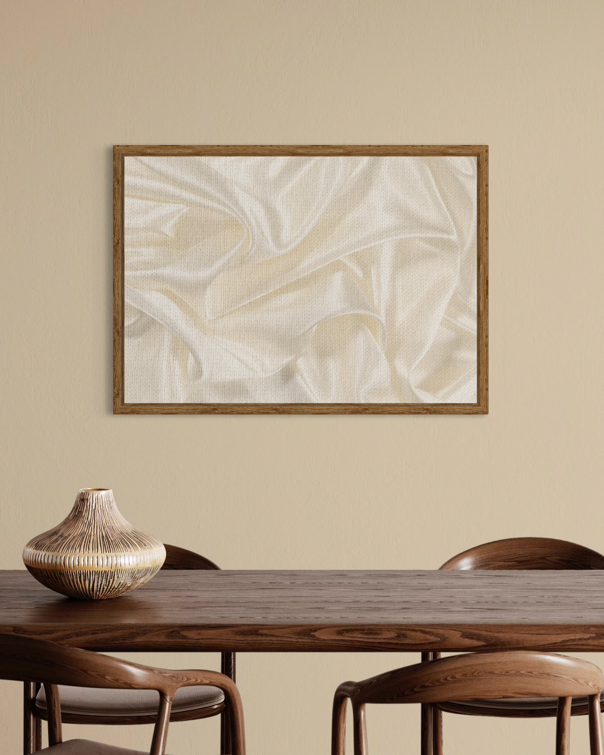 Cream White Textile Textured Poster