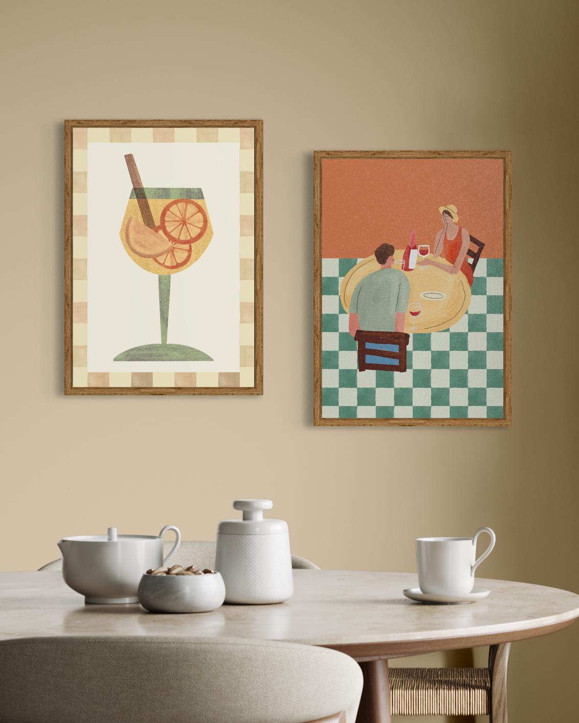 Checkered Cocktail Glass No.2 Poster