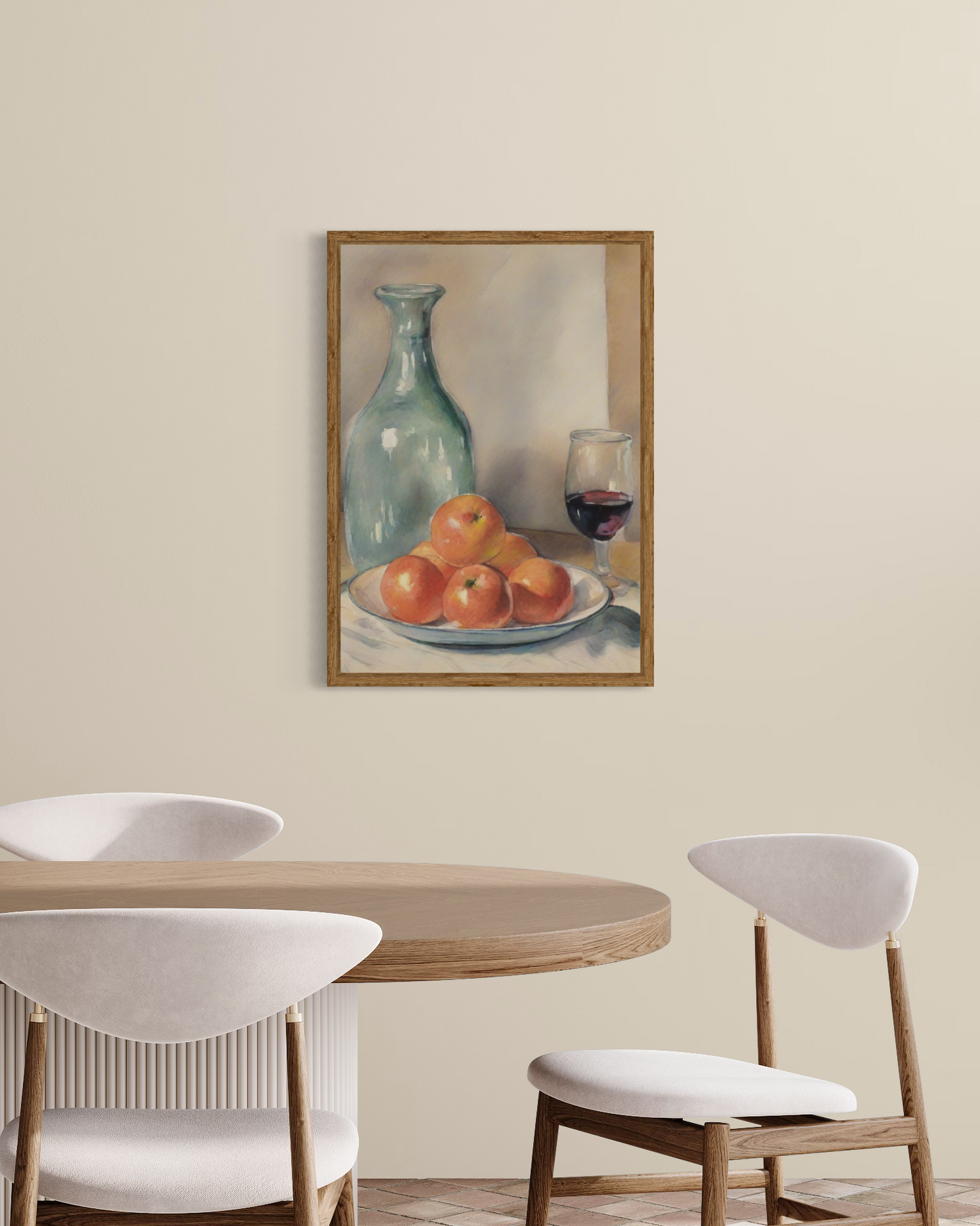 Bowl With Apples And Wine Poster