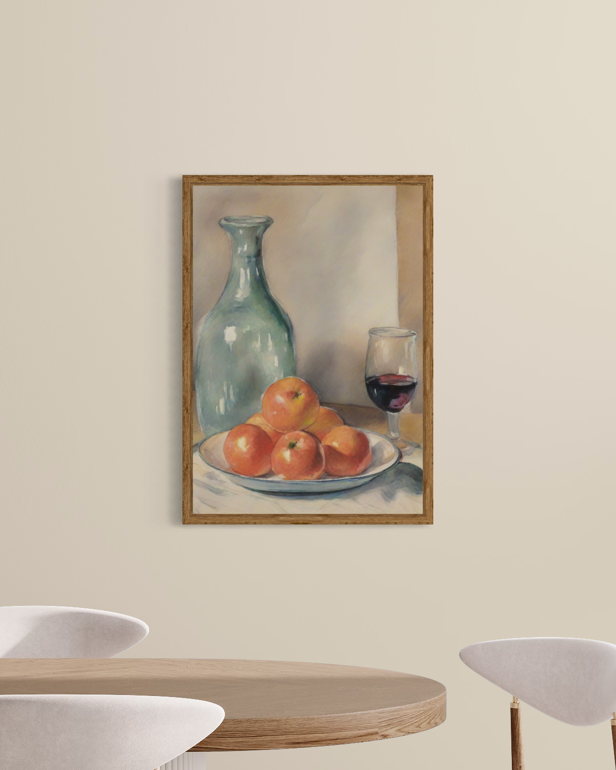 Bowl With Apples And Wine Poster