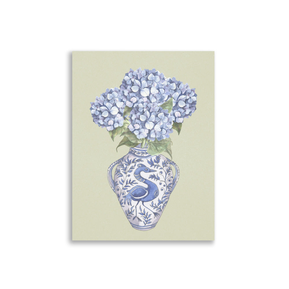 Vintage Blue Hydrangeas Poster