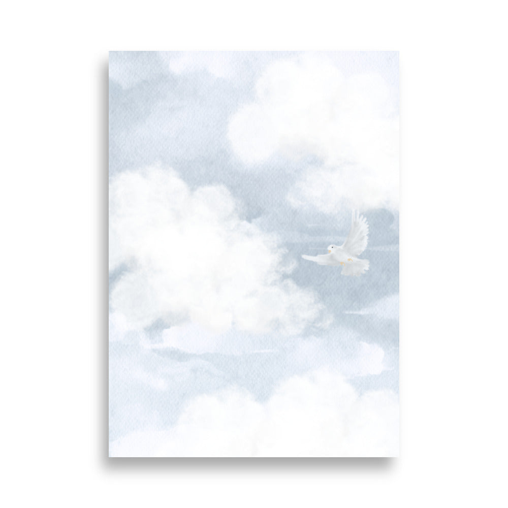Flying White Dove Poster