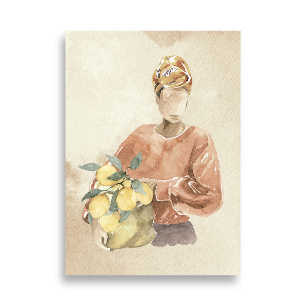 Woman With Lemons Poster