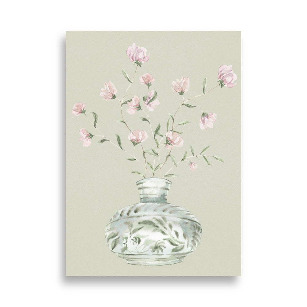 Vintage Pink Flowers Poster