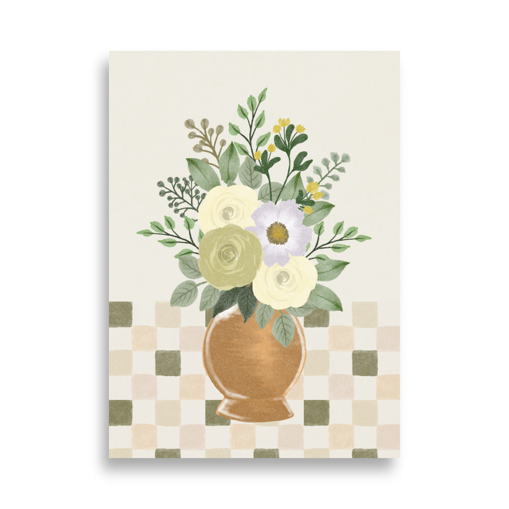 Retro Flower Vase No.4 Poster