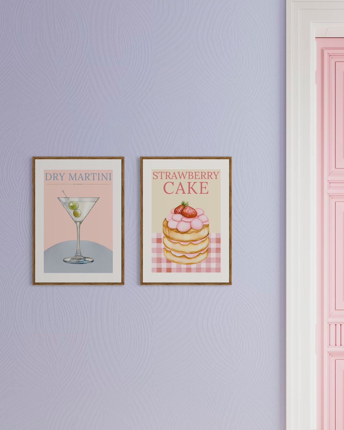 Retro Strawberry Cake Poster