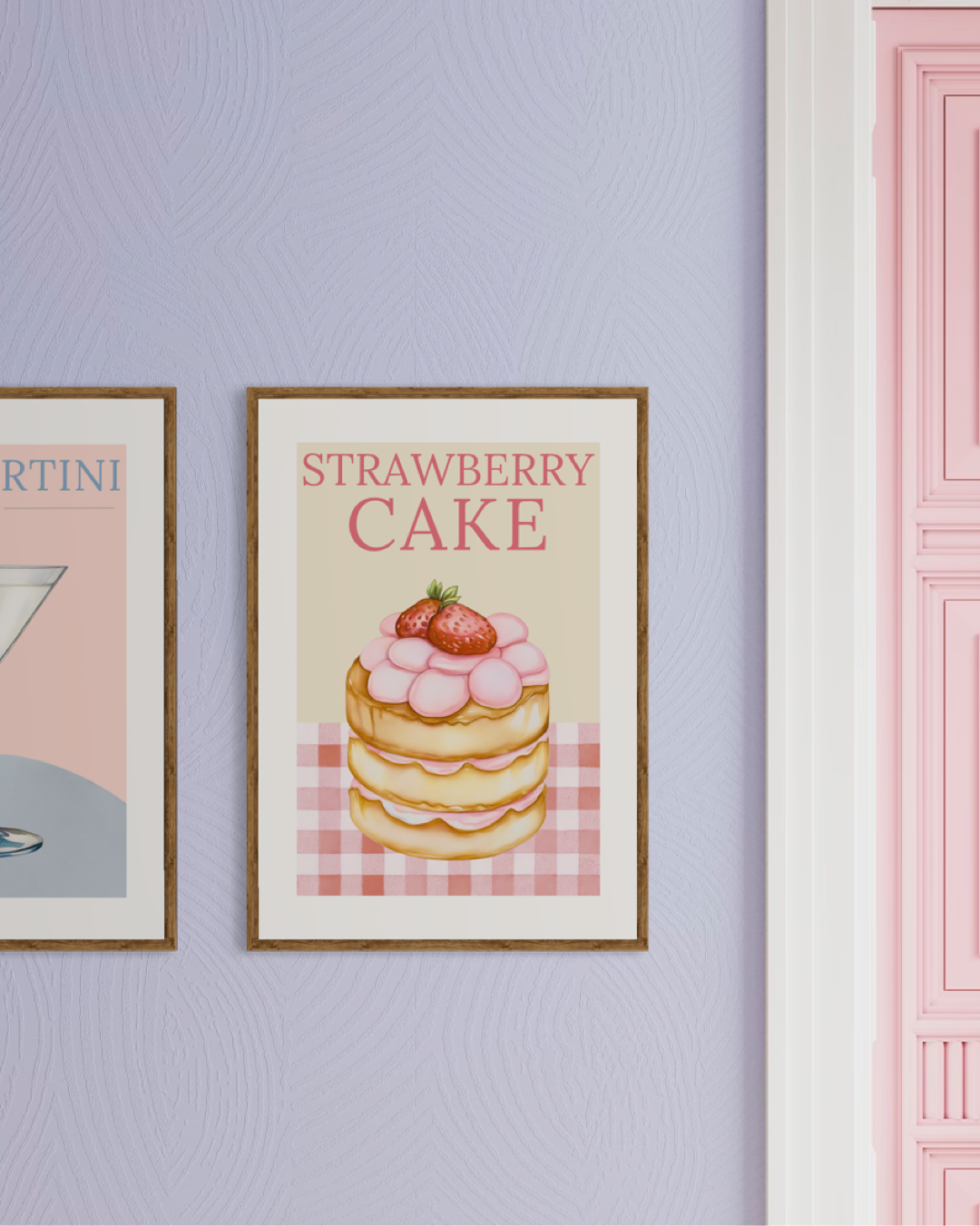 Retro Strawberry Cake Poster
