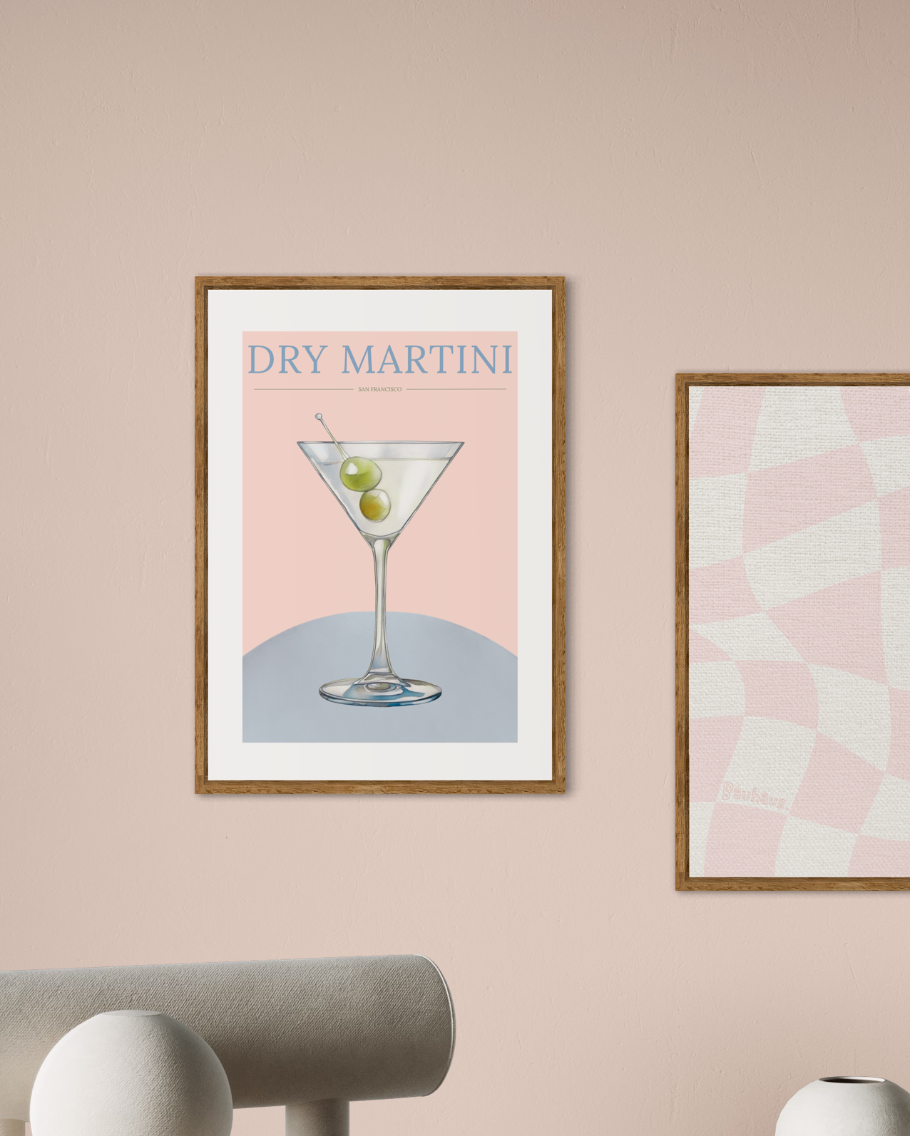 Pink Retro Dry Martini Poster