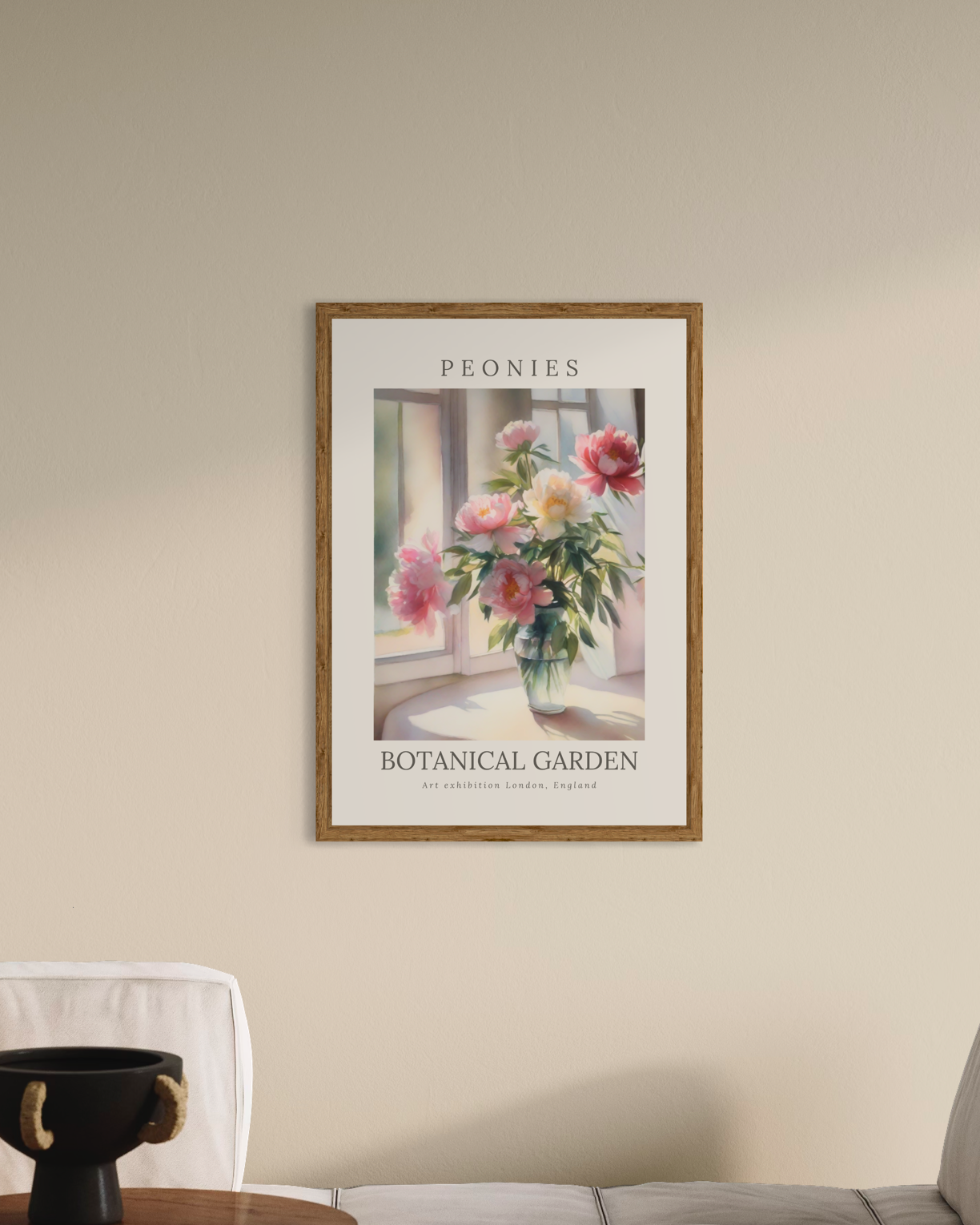 Botanical Peonies Garden Poster