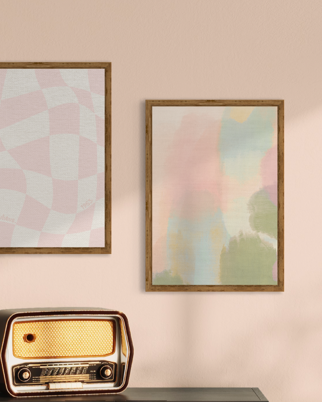 Colorful Abstract Linen Painting Poster