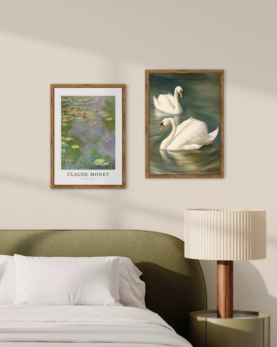 Two Swans In A Pond Poster