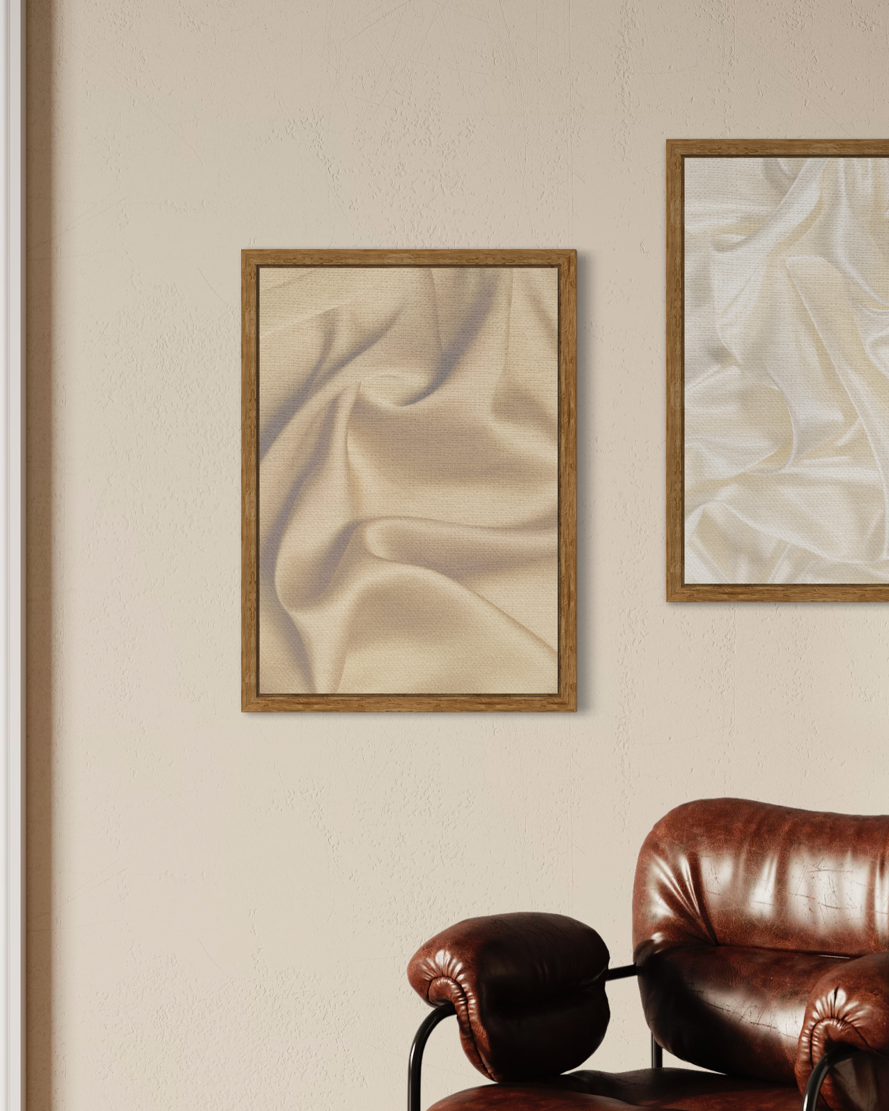 Beige Textile Textured Poster