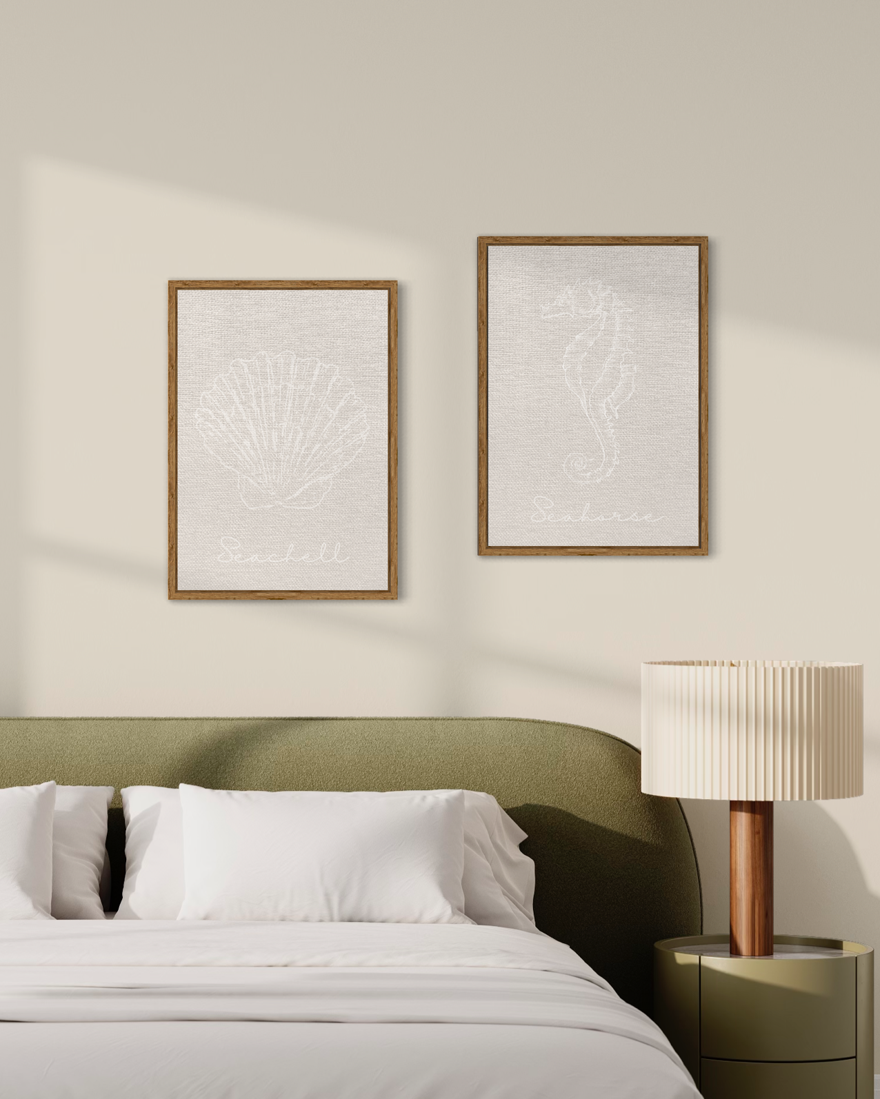 Minimalist Textile Seahorse Poster
