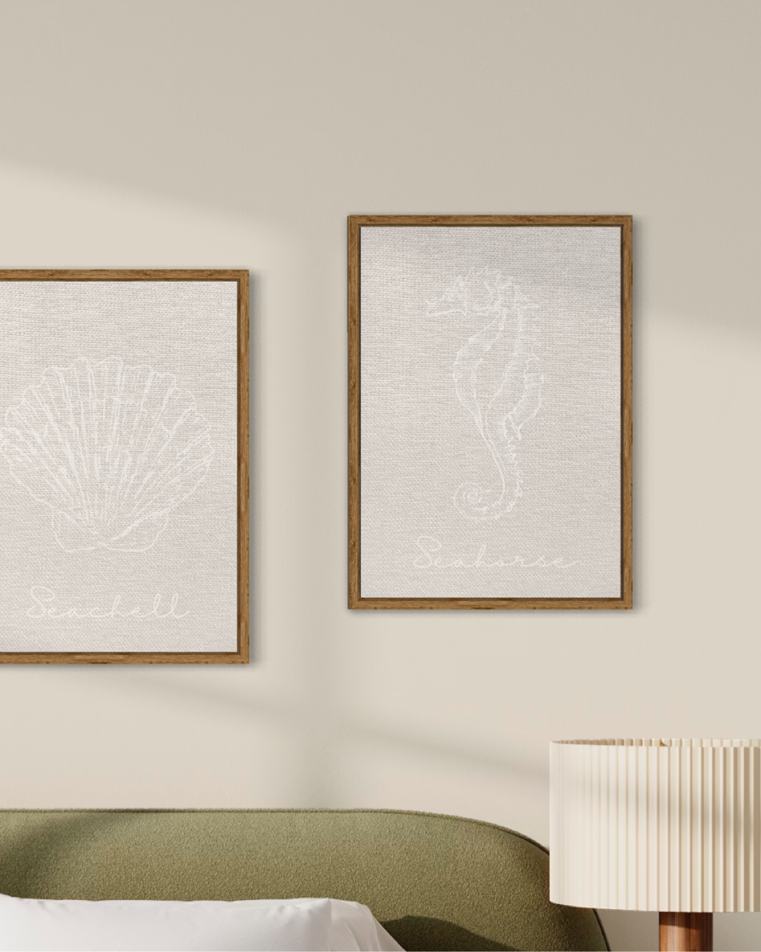 Minimalist Textile Seahorse Poster