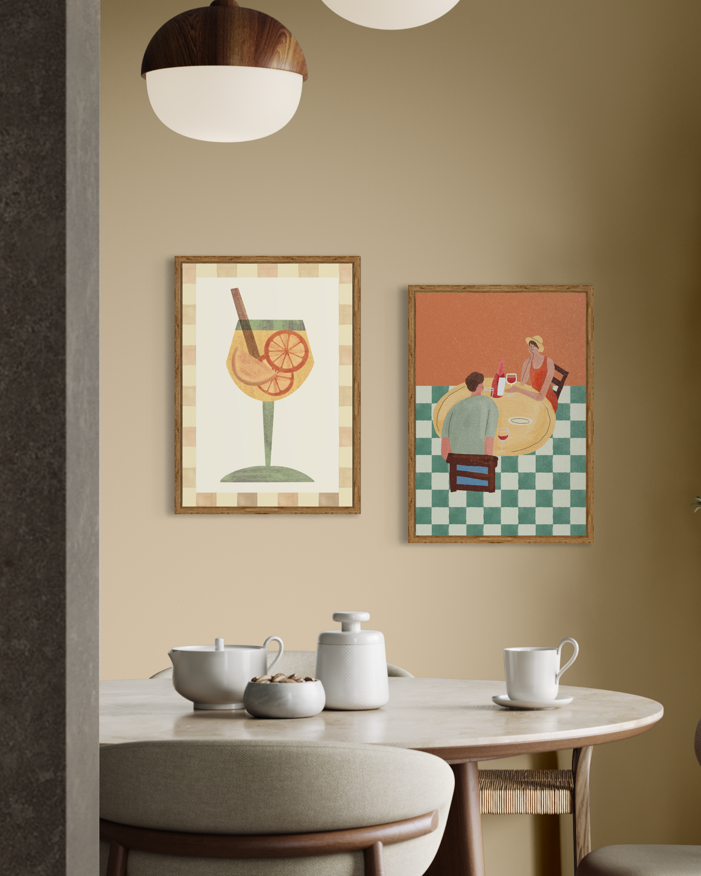 Checkered Cocktail Glass No.2 Poster