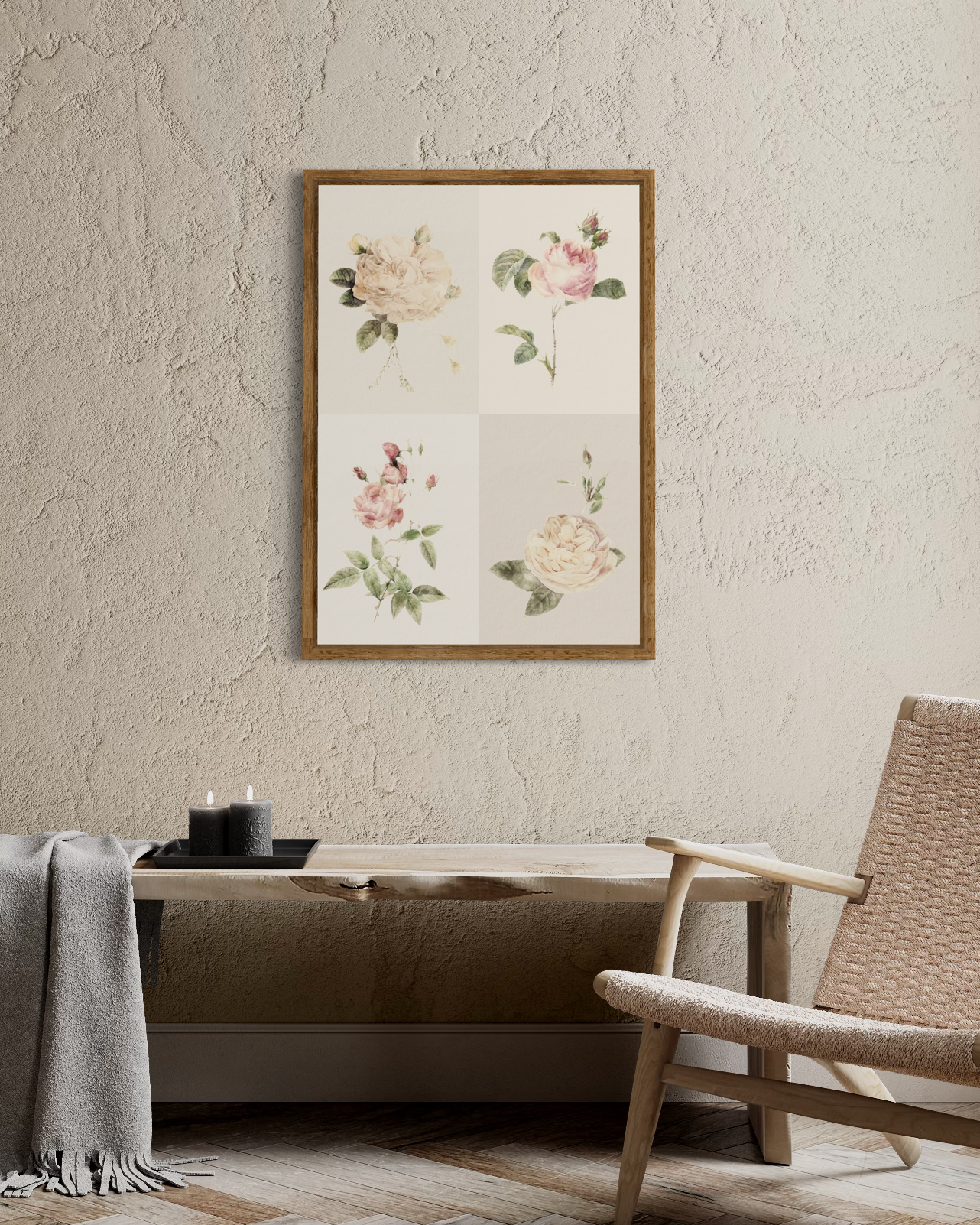 Vintage Watercolor Roses Poster