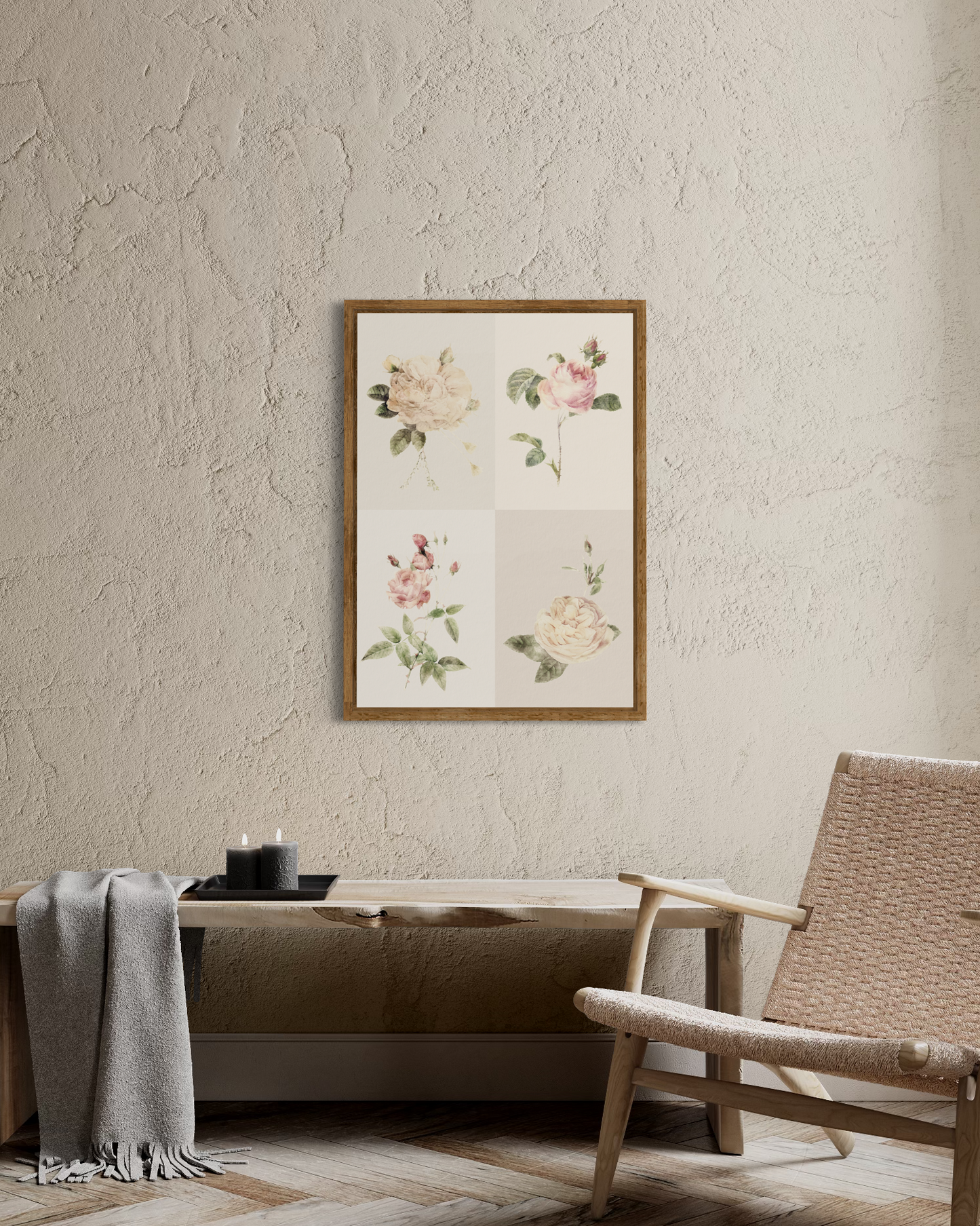 Vintage Watercolor Roses Poster